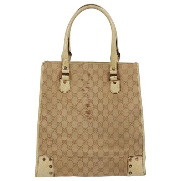 GUCCI GG Canvas Tote Bag Beige Gold - Picture 3 of 16